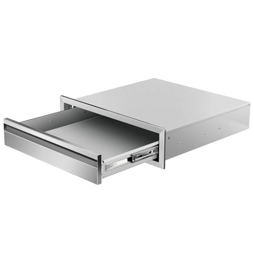 Image of Outdoor Kitchen Drawers 24 inch W x 6.5 inchH x 23 inchD Single BBQ Drawers Stainless Steel Built-in Drawer for Outdoor Kitchen Island, Patio Grill Station
