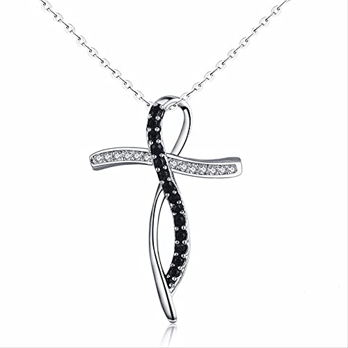 Collier Femmes Bijoux Pierre Noire Blanche pendentifs ras de cou chaînette ajustable