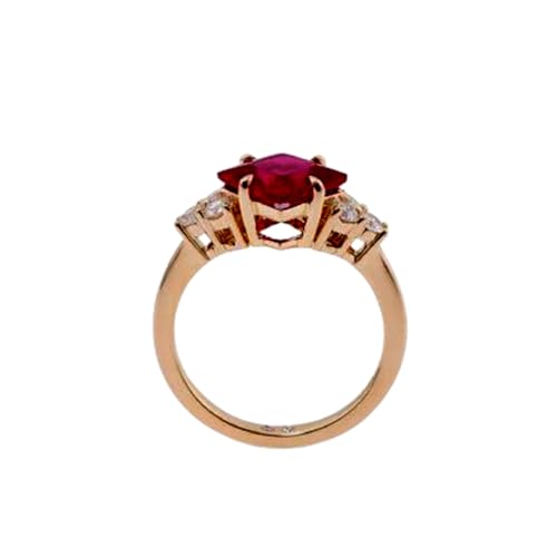 Bague de fiançailles en argent 925 et grenat rouge scintillant de qualité VVS