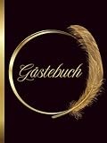 Gästebuch: Schwarz-goldenes Gästebuch, ideal für Hochzeiten, Geburtstage, Taufen, Kommunionen, Ferienwohnungen, Gästezimmer – Hardcover-Buch | 100 Seiten |