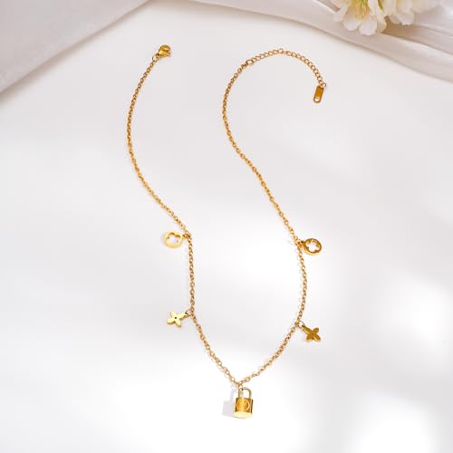 Image of Rubans Demi Fine Stainless Steel Necklace Chain Link Gift for Women & Girls