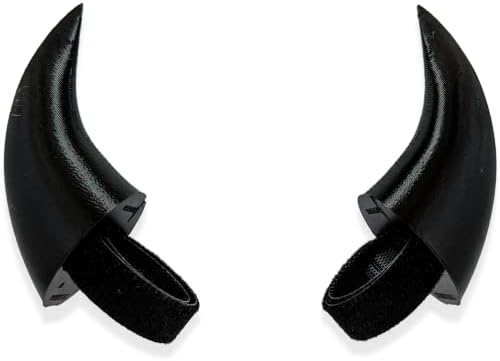 BeamTeam3D Demon Horns for Headphones - Small Devil Headphone Attachment in Various Colors with Self Fastener - Cosplay Devil Ears for Gamers and Streamers (Set of 2) (Black)