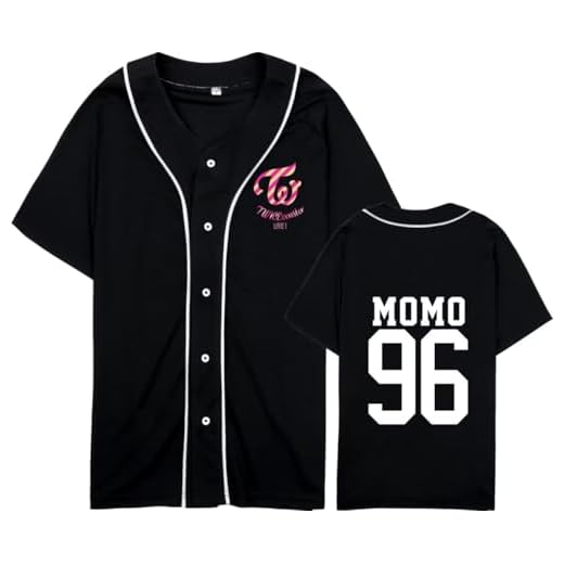 FUJUTANG Twice Baseball Jersey Tzuyu Mina Momo Sana Dahyun Chaeyoung V Neck Hip-Hop T-Shirt