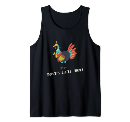 Thanksgiving Kids Outfit Funny Boys Mommys Little Turkey Tank Top
