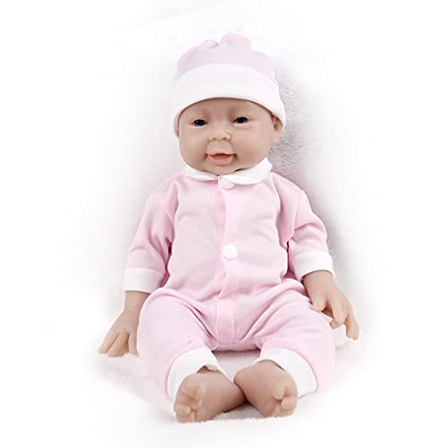 JIYUAN BOBO Reality Reborn Baby Doll, 16-Inch Full-Body Silicone Doll, Not Vinyl Doll, Lifelike Girl