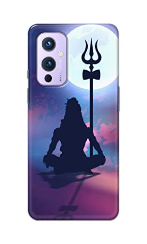 Image of Printed Hard Back Cover Case for OnePlus 9 Back Cover (Lord Shiva) -1302