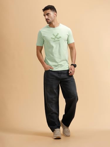 Image of WROGN Men's 100% Cotton Mid-Rise Jeans | Loose Fit