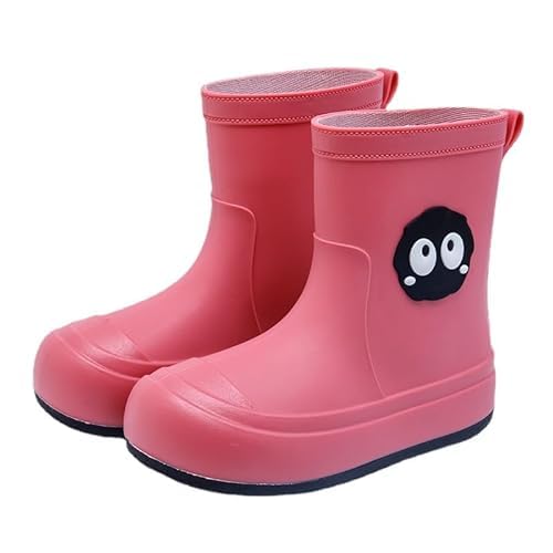 Women's Cute Cartoon Rain Boots Plush Lined Non-Slip Waterproof Shoes Student Short Boots Outdoor Water Shoes