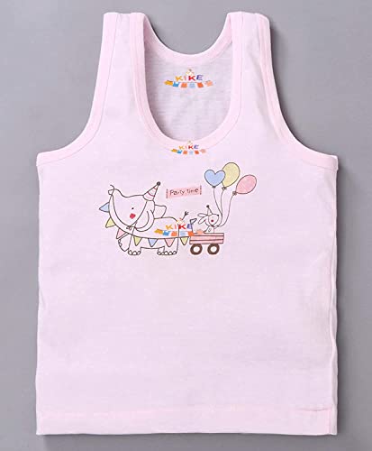 Image of KIKE New Born Baby Pure Cotton Printed Regular Fit Sando Innerwear Baniyan Kids Vest Infants Sleeveless Undershirts for Cute Boys Girls 0-24 Months Pack of 6