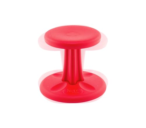 Image of Kore Kids Wobble Stool, Flexible Seating, Ages 6-7, 14in, Red | Wiggle chair for classroom and home boosts focus, improves posture, and provides an energy outlet; anti-tip base; Made in USA