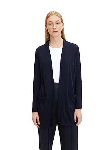 TOM TAILOR Damen Long Fit Cardigan mit Taschen