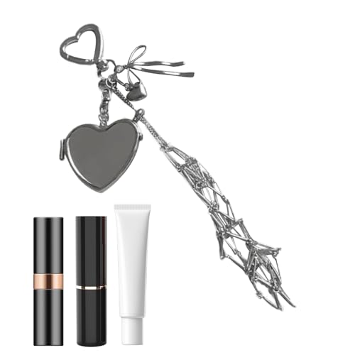 Porta Labiales,Organizador De Labiales Con Espejo Y Llavero Para Viajes | Accesorio Compacto De Almacenamiento Para Barras De Labios,Para Viajes, Negocios, Escuela Y Hogar