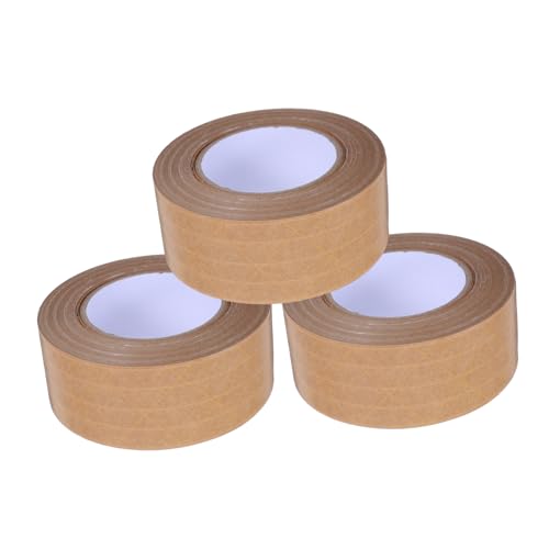 Ruban adhésif kraft gommé lot de 3 rouleaux activés par eau pour colis