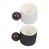 Mobestech 2 Stück zarte Espressotassen Weiß isoliert Kaffeetassen aus Knochenporzellan Getränk Wiederverwendbare Kaffeetassen Teetasse mit Knauf zarte Milchtasse Keramik