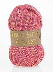 WoolCraft Shetland Heather Aran Knitting & Crochet Yarn, Great Value Yarn Available in 15 Tweed Effect Aran Colours, 75% Acrylic & 25% Wool, 200 Metres, 100g Balls, Pack of 10, Blossom โ image 1