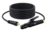 SÜA - 200 Amp Welding Electrode Holder Lead Assembly - Dinse 10-25 Connector - #2 AWG 100% Copper Cable (25 FEET)