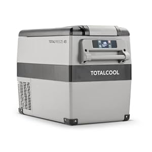 Totalcool 45 Draagbare koelbox met vriesbox voor auto, camper of onderweg, 45l elektrische koelbox 12/14 v en 230 v – Grijs