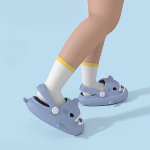 Hrtesus Sharklas Originales Kids, Shark Slides Kids, Chanclas de Tiburon, Sharky Chanclas with Adjustable Straps4