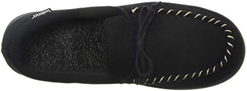 isotoner mens Men's Memory Foam Blake Moccasin Faux Wool House Shoe, Indoor/Outdoor Comfort Slipper, Black, 11 12 US | Image 4