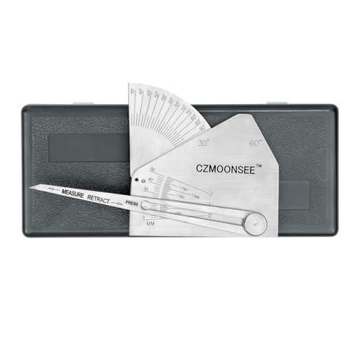 CZMOONSEE SKEW-T Stainless Steel Oblique Welding Inspection Ruler Angle Weld Gauge Welding Point Measurement Gauge Welding Angle Gauge ulnar Test Ruler