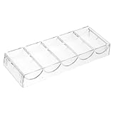 BESPORTBLE 5-Compartment Poker Chip Holder Tray Portable Plastic Chip Case for Game Night Wear-Resistant Multi-Function Box for Players and Collectors