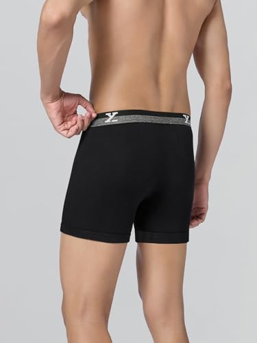 Image of XYXX Men's Nova Cotton Boxer Brief for Men Pack of 2 |Regular Fit with intellifresh No-Marks Waistband | Solid Underwear for Men Combo