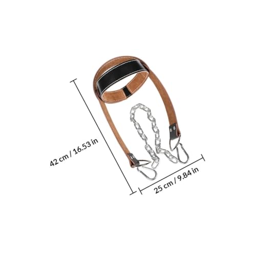 Harnais de musculation en cuir noir robuste avec poids ajustable - 2