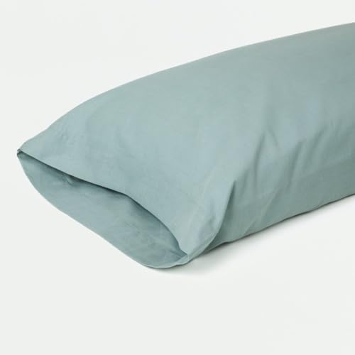 TRAMAS+ Funda de Almohada, 155x45cm,100% Algodón, Extra Suave y Traspirable, Cierre de sobre, Oeko - Tex - Almohada 135, Verde Francés