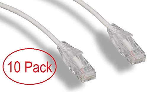 RiteAV - Slim Cat6 Netzwerk-Ethernet-Kabel mit hoher Dichte, 7,6 m, Weiß