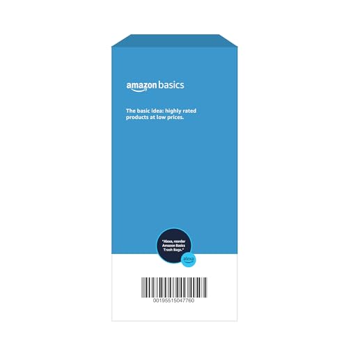 Image of Amazon Basics 39 Gallon Lawn & Leaf Heavy Duty Drawstring Trash Bags, 20% Post Consumer Recycled, 40 Count, Black