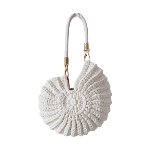 Sac à main tissé en coquillages pour femme - Cabas en cuir chic