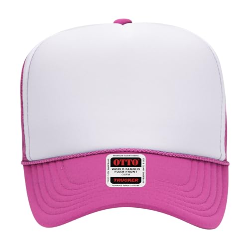 Image of OTTO Polyester Foam Front 5 Panel High Crown Mesh Back Trucker Hats in 97, Bulk, Wholesale