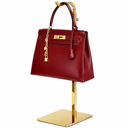 pickpiff Shiny Gold Purse Display Stand Adjustable Handbag Holder for Closet Desk or Retail Display (1 Pack)