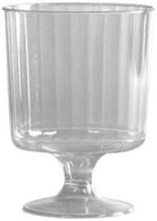Plastic Wine Cups by Plexware – 24-Pcs 5Oz Short Stem Wine Glasses – Elegant and Classic Design – Reusable and Easy to Wash – Premium Quality Durable Material – Ideal for Picnic, Catering, Events