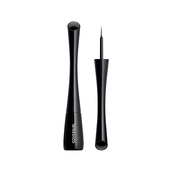 COVERGIRL Get In Line Liquid Eyeliner, Black Crystal, Long Lasting, 0.08 Ounces, Feather-Fine Tip, Contour-Grip Handle, Quick-Dry Liquid Eyeliner, Removes Easily