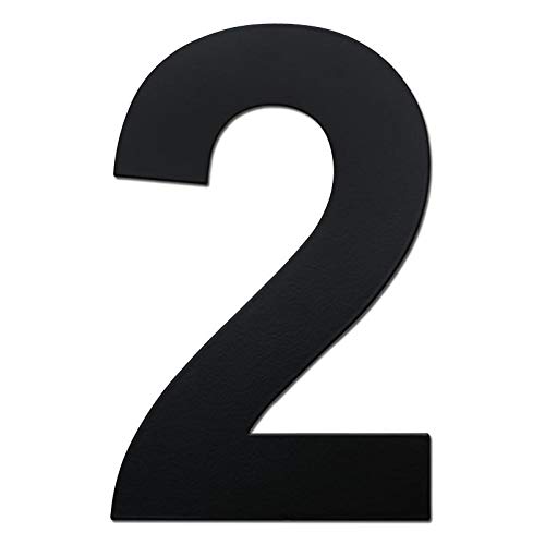 nanly Número de casa moderna-10.2cm/4 NEGRO pulgadas-Acero inoxidable, Apariencia flotante, Fácil de instalar y hecho de acero inoxidable sólido(4in Número 2)