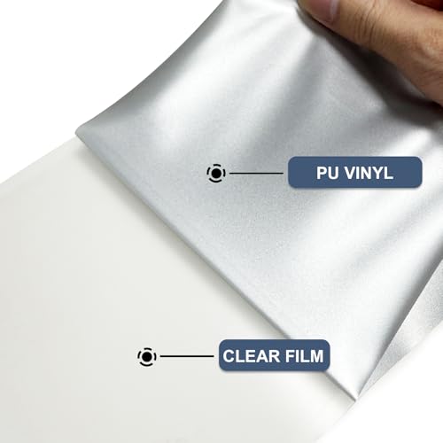 Image of Silver Heat Transfer Vinyl HTV Roll Matte PU 12 inch x 15 ft. | Easy to Cut, Weed & Transfer, Silver Iron On Vinyl for Cricut, Silhouette Cameo & Other Craft Cutter Cutting Machine