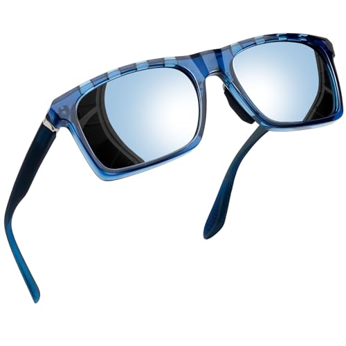 Joopin Cuadradas Gafas de Sol Espejo Plateado para Mujer y Hombre Clásicas TR90 Polarizadas Protección UV400 para Playa Viajes