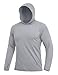 MAGCOMSEN Mens Swim Shirt Hooded UPF 50+ Long Sleeve Fishing Rash Guard Shirts Dry Fit Lightweight Workout Summer Tshirts Light Grey, XL