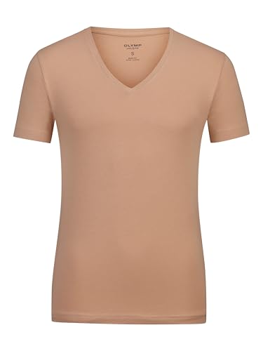 OLYMP Herren T-Shirt Langarm Level.Five,Einfarbig,Body fit,Caramel 24,XL