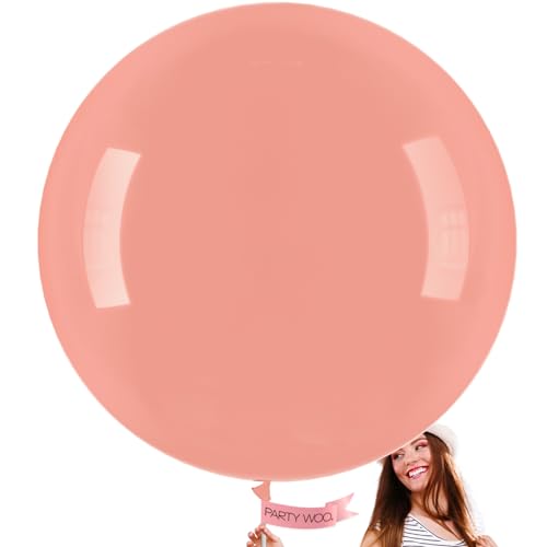 Image of PartyWoo Dusty Pink Balloons 4pcs 36 Inch Blush Pink Dusty Rose Boho Netural Latex Helium Balloons for Wedding Baby Shower Anniversary Princess Girl Birthday Party Butterfly Theme Decorations Pink-F01