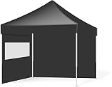 Ambisphere Pavillon pergola partyzelt 3x3m 32mm Inkl Tasche Faltpavillon Gartenpavillon Pop Up Zelt 100% wasserdicht Faltzelt incl. 2 Seitenteile (Schwarz)