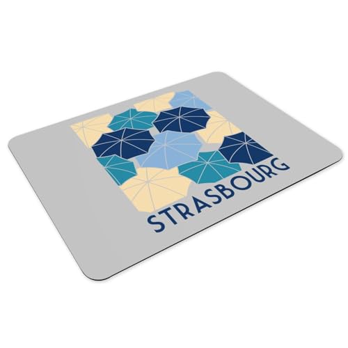 Sets de table Strasbourg en caoutchouc gris grand format 4 pièces