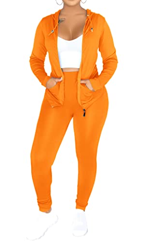 Jogging Suits for Women Tracksuit Set Two Piece Outfits Zip Up Crop Top + Skinny Long Pants Sweatsuits Jumpsuits