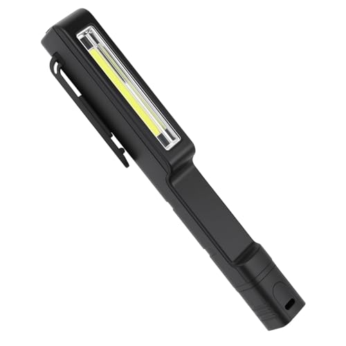 Times Mark COB LED Work Light Torch with Magnetic Clip, Pocket Portable Inspection Light with Red Warning Mode, Hands Free LED Flashlight for Household, Workshop, Garage and Car Emergency Use