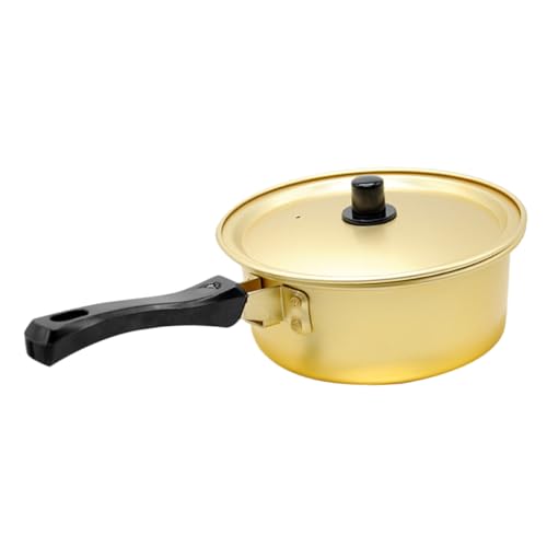 SUPVOX Aluminum Ramen Cooking Pot Lid Multi-Functional Kitchen Soup and Noodle Pot Fast Heating for Ramen Eggs Soups and Oatmeal Handle for Use