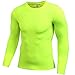 Shengwan Odzież kompresyjna dla mężczyzn z długim rękawem okrągły dekolt warstwy bazowe termiczne koszulki do biegania, Zielony fluorescencyjny, S