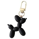 Fuerxy Balloon Dog Keychain, Cute Girls Key Chain, Fashion Bag Charm for Purse Handbags Bag Accessories Key Charms (Black)