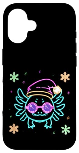 Axolotl �t�F�C�X ���E���h ���K�l �~ �L�����N�^�[ �O���t�B�b�N �s���N �X�}�z�P�[�X iPhone 16 �p