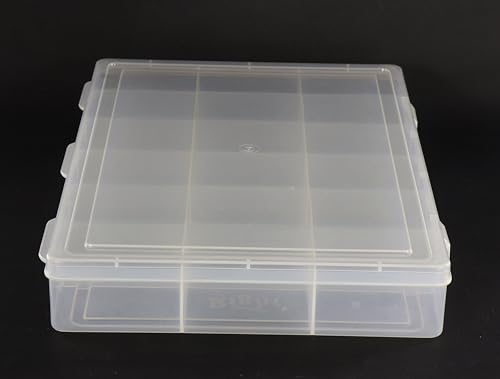 Image of NMII Multipurpose Plastic Storage Box with Partitions | Transparent Organizer with Secure Lid | Ideal for Stationery, Craft Supplies, Tools, and Jewellery, Accessories | Lightweight-(18 Partitions)